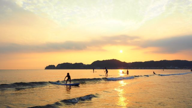 鎌倉・材木座海岸の夕焼け