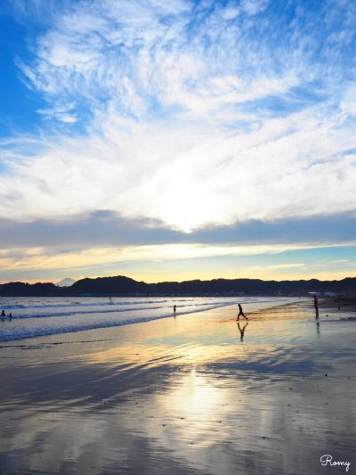 鎌倉・材木座海岸の夕焼け