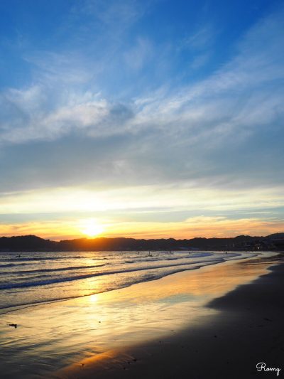 鎌倉・材木座海岸の夕焼け