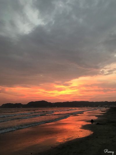 鎌倉・材木座海岸の夕焼け