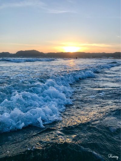 鎌倉・材木座海岸の夕焼け