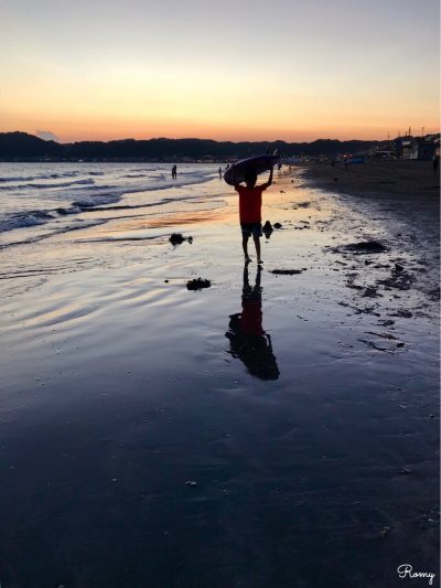 鎌倉・材木座海岸の夕焼け